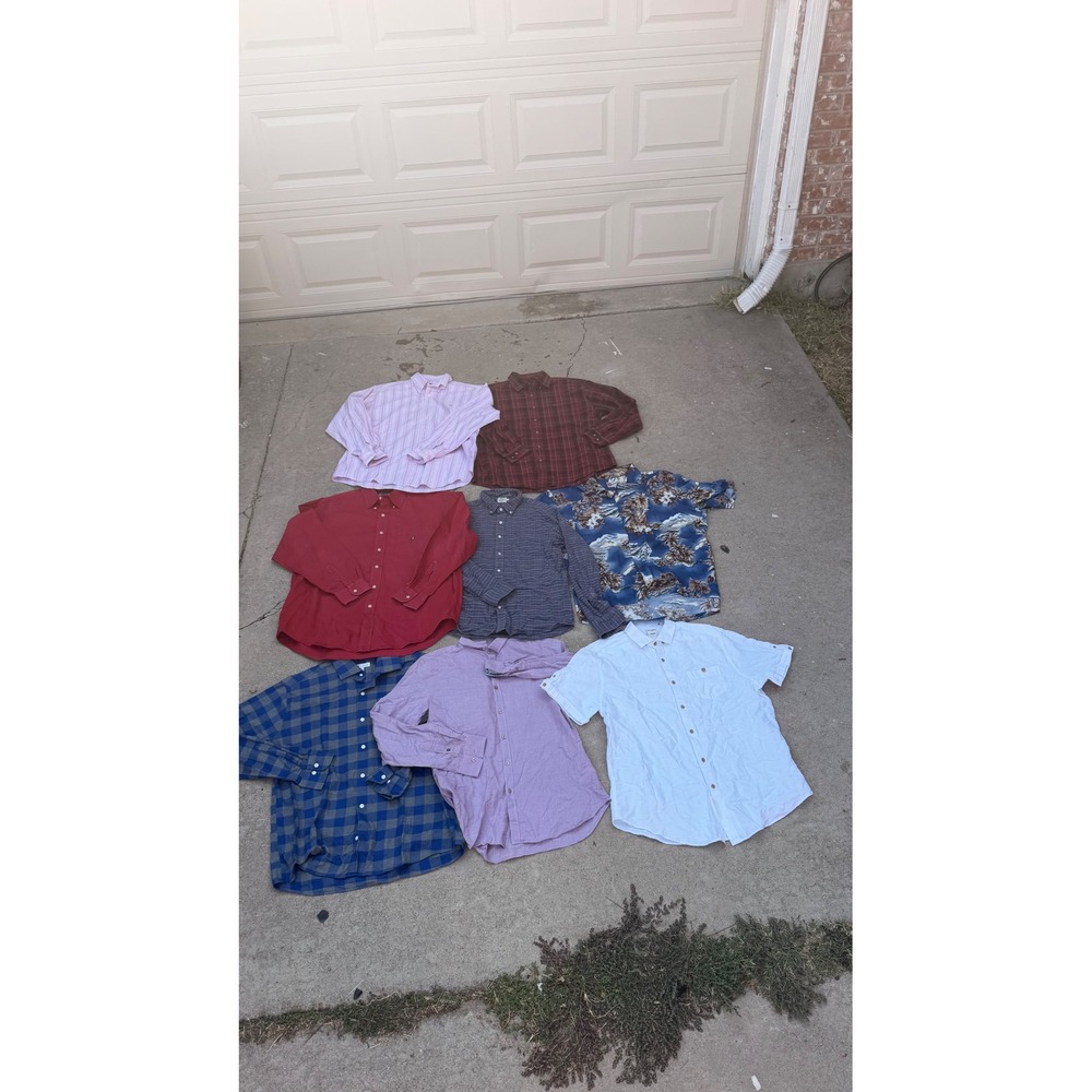 Lot of 8 | Button Down Shirt Mens Large Carhartt Paul Smith Faherty Peter Millar